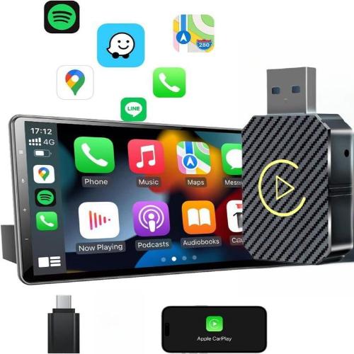 2 in 1 Wireless Apple Carplay Adapter, Converts Wired to Wireless for Factory Wired Carplay Cars from 2016+